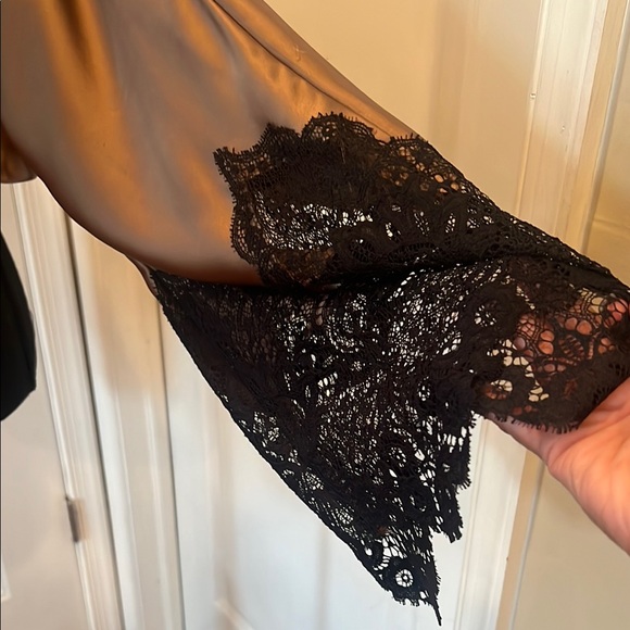 Zara Satin Top with Lace Sleeves chic & flirty - Picture 7 of 7